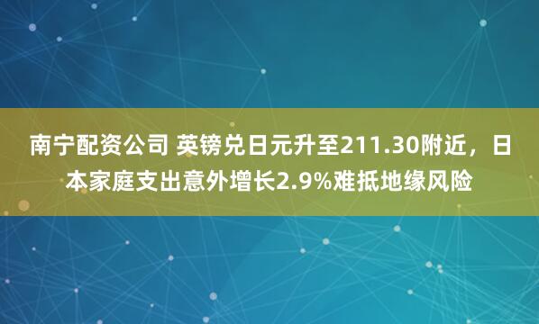 南宁配资公司 英镑兑日元升至211.30附近，日本家庭支出意外增长2.9%难抵地缘风险